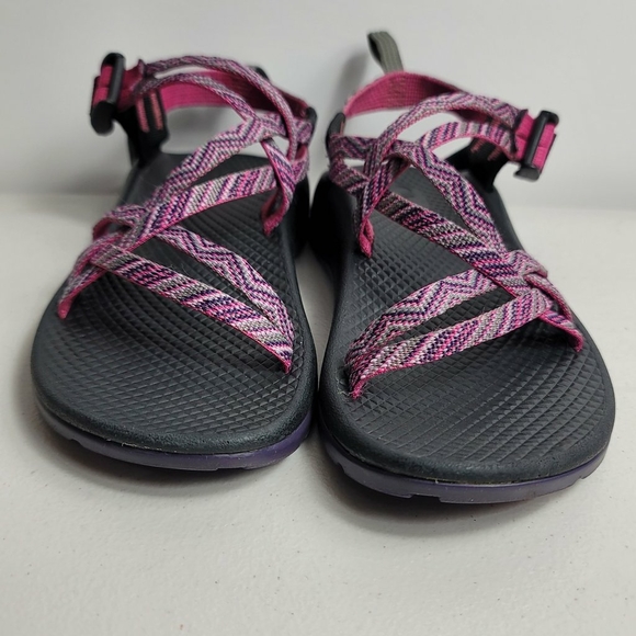 Chaco Z2 Kids Size 3 Strappy Sport Pink Purple Summer Sandals Boys Girls - Picture 5 of 6